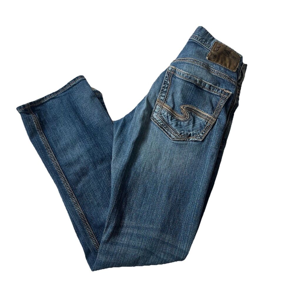 Silver Jeans Co Gordie Loose Straight Leg Blue Denim Mens 28x34 Distressed Rodeo
